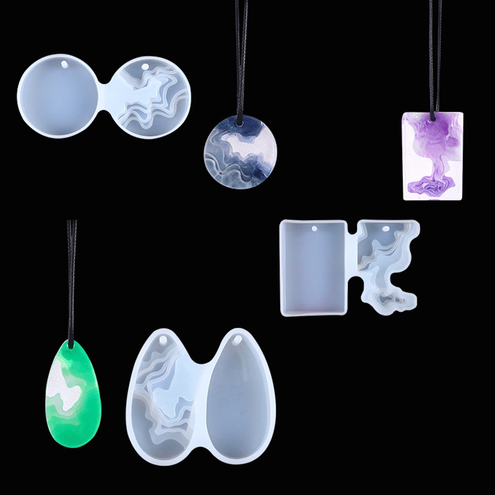 Geode Mold Silicone - Conjunto de 3 Moldes de Silicone