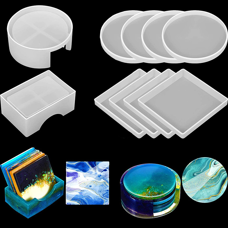 Coaster Mold Round - 5 Pçs/set DlY Coasters de Copo