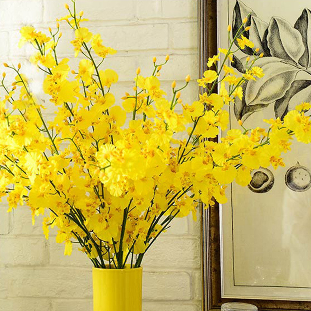Dried Flower Bulk - Amarelo Simulação Flor Dançando Orquídea, Flor