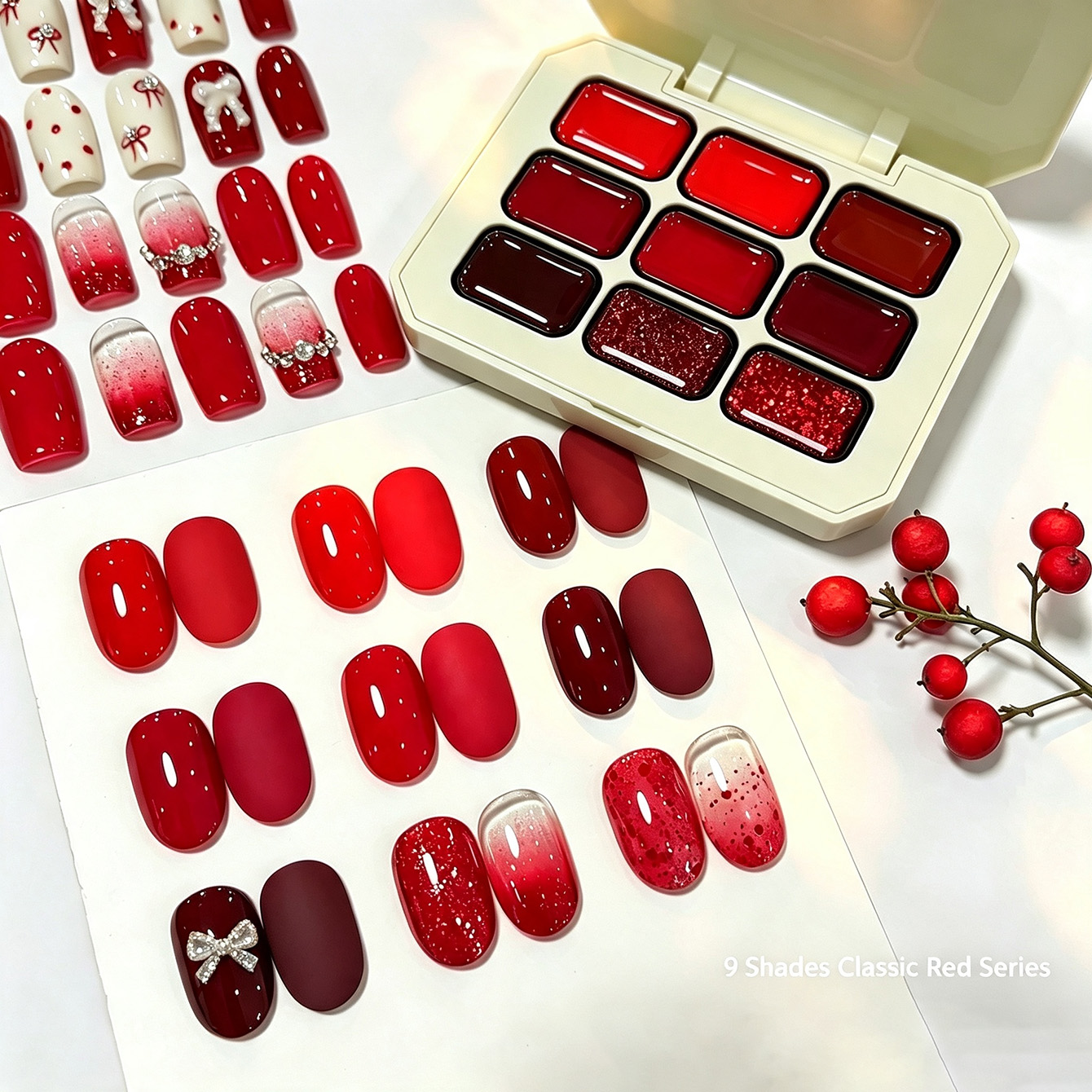 Resin Glitter Pack - Gel de Unhas Sólido Clássico Vermelho