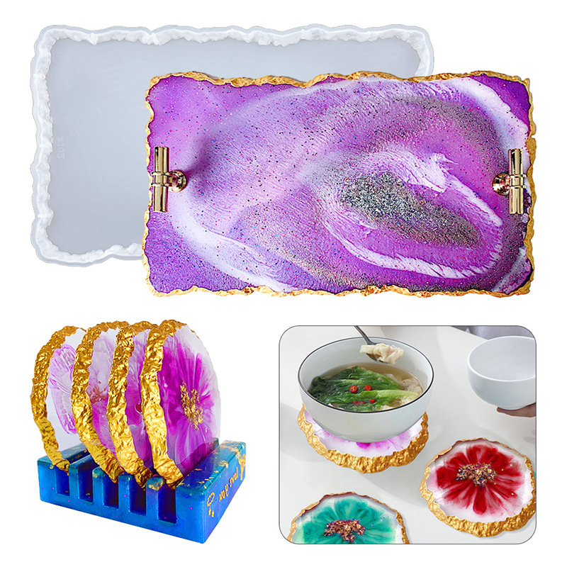 Geode Mold Silicone - Dm413 drusy coaster resina molde geode