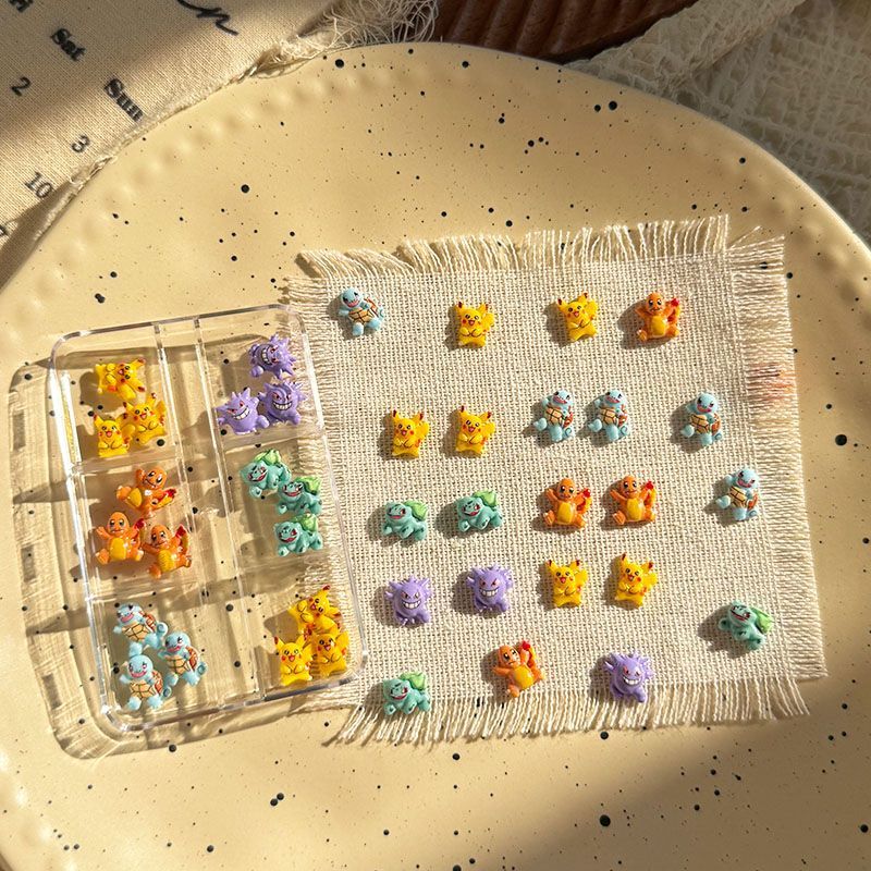 Resin Crafts - Acessórios de nail art Pokémon, mini
