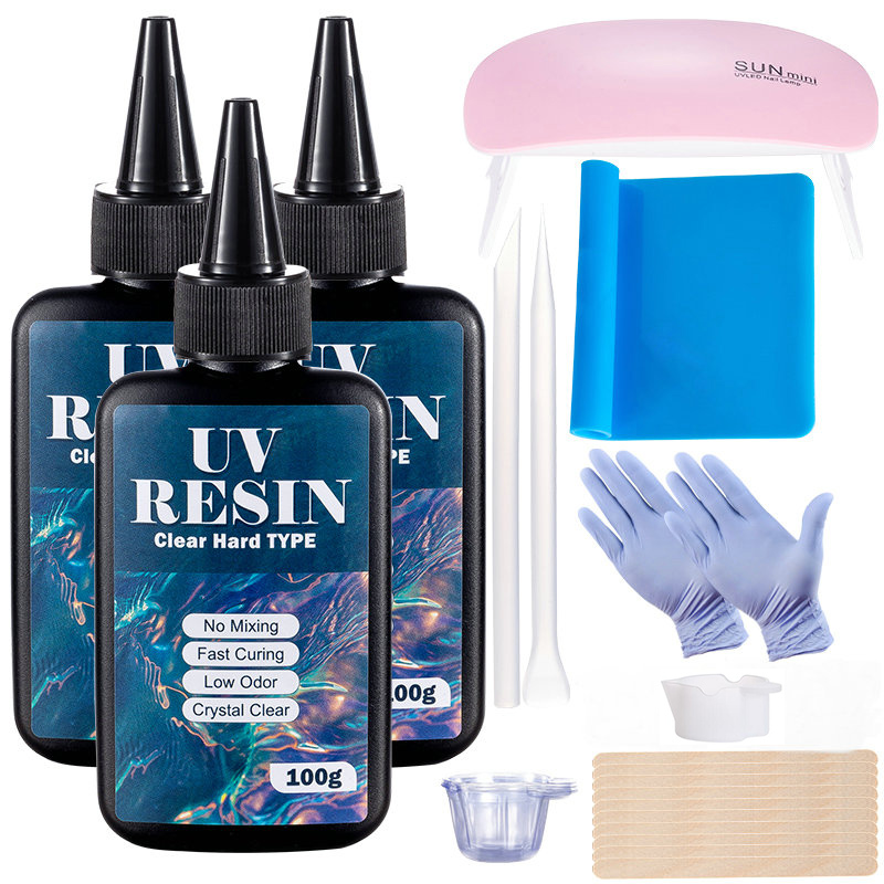 Resin Jewelry Kit - 100g/250g resina uv transparente tipo duro