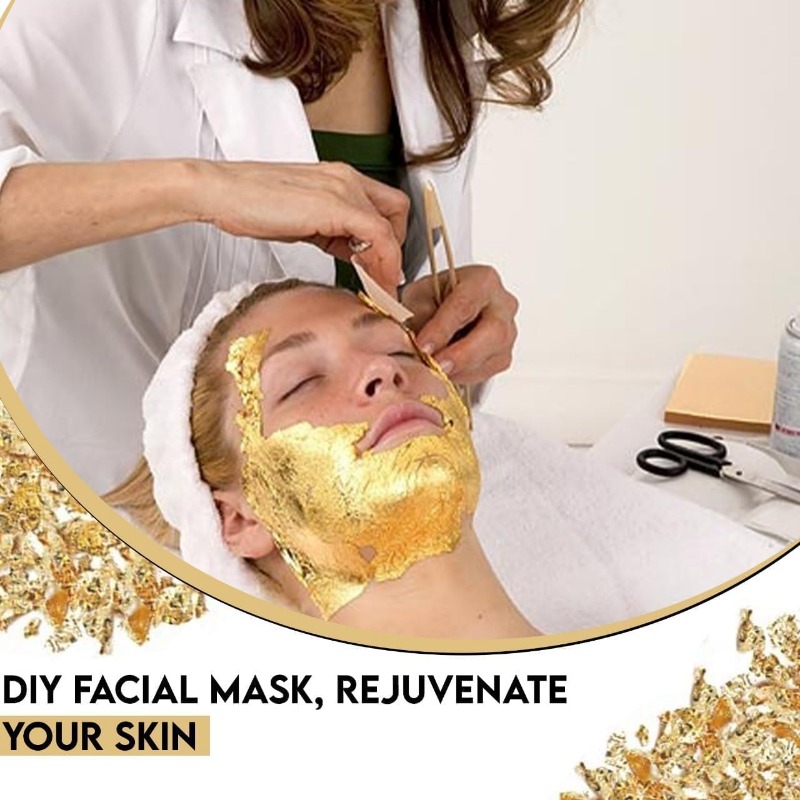 Folhas de Ouro 24K Reais em 3  - Gold Foil Flakes avaliação e preço