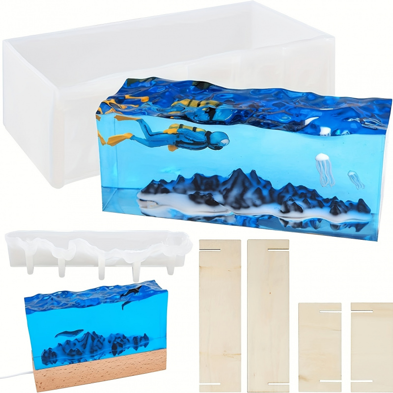 1 conjunto de moldes de resina - Resin Ocean Wave Mold avaliação e preço