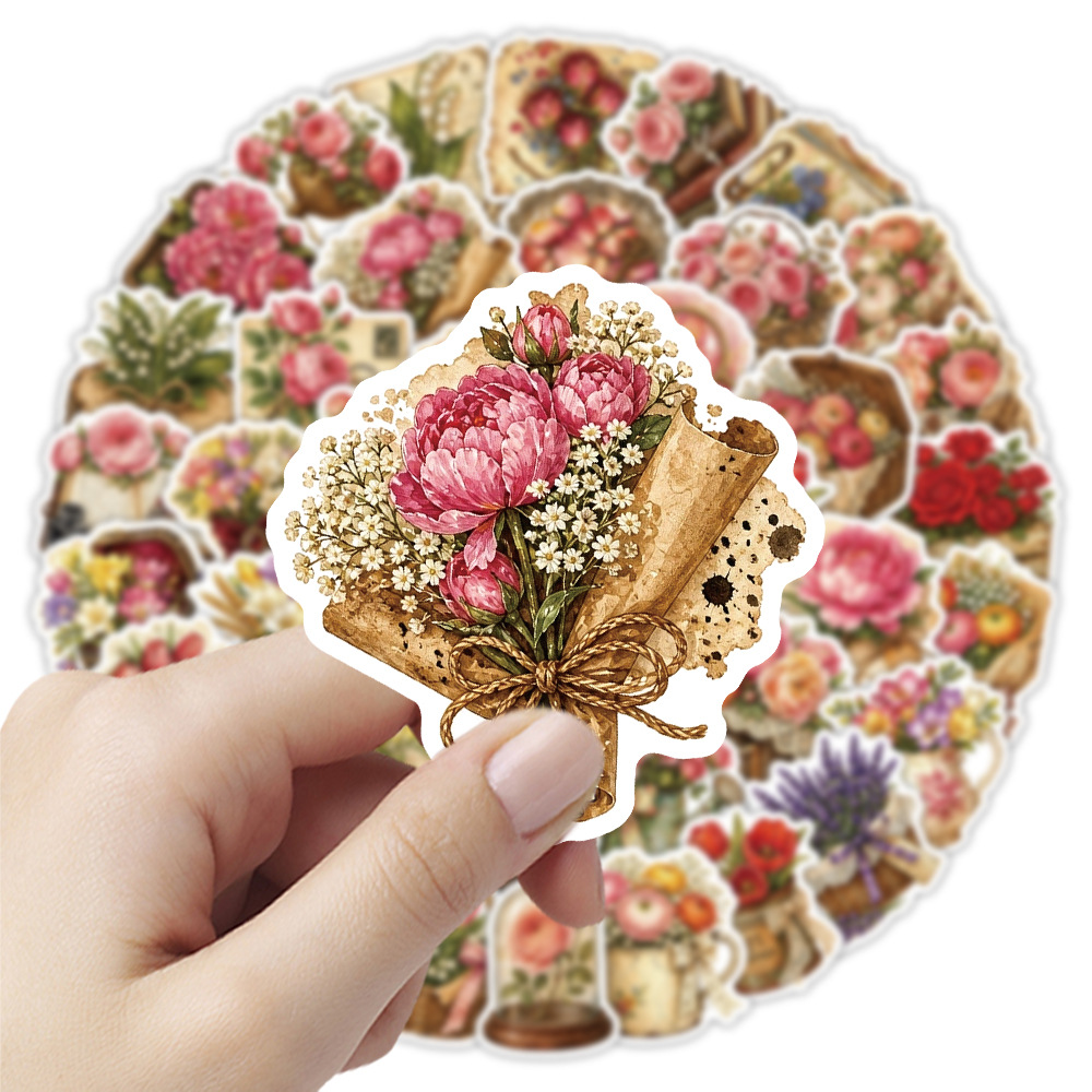 50 Adesivos Florais Vintage Re - Dried Flower Bulk avaliação e preço